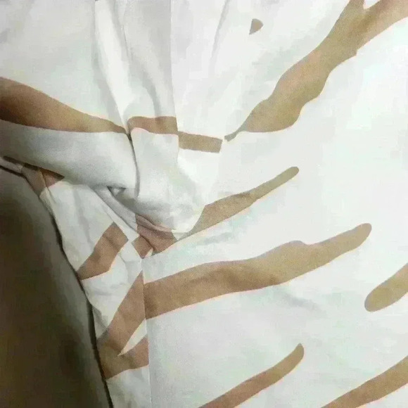 Raquette women's brown zebra print pants wide leg tailored pants size small - Picture 4 of 10